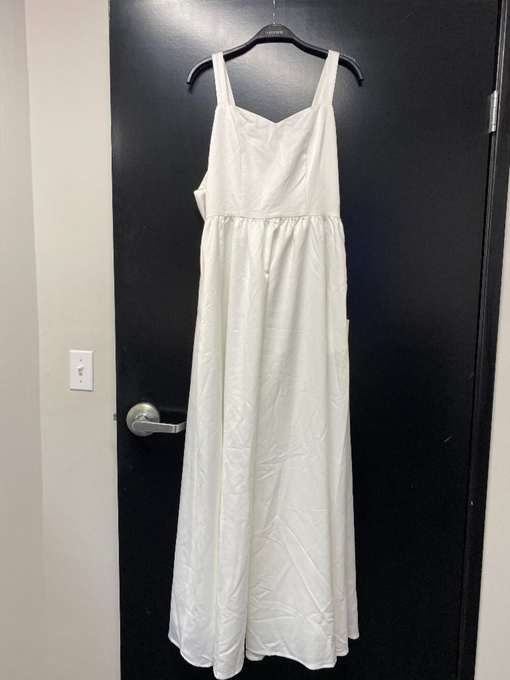 Aura White Bow-Back Bridal/Formal Maxi Dress S